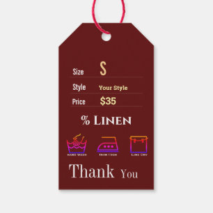 Maroon Price Gift Tags