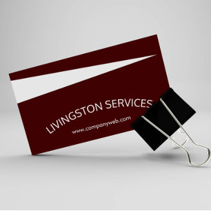 Maroon Professional Curved & Simple Modern Business Card