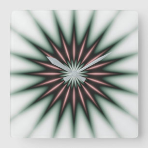 Maroon Radiant Pattern Square Wall Clock