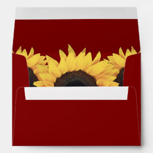 Maroon Red and Yellow Sunflower Envelope