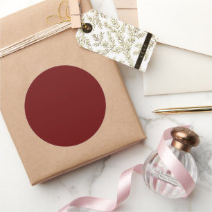 Maroon Red Circle solid colour Classic Round Sticker