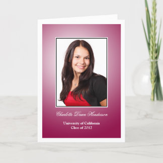Maroon red custom photo graduation announcement