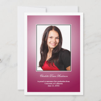 Maroon red custom photo graduation announcement