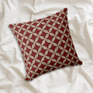 Maroon Red Elegant Faux Glitter Pattern Cushion