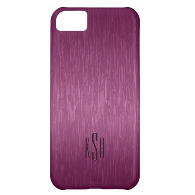 Maroon Red Metallic Brushed Aluminium Look Case-Mate iPhone Case (Back)