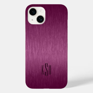 Maroon Red Metallic Brushed Aluminium Look Case-Mate iPhone 14 Case