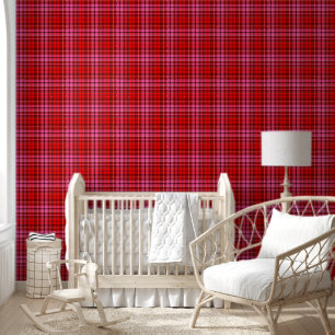 Maroon Red Pink Plaid Tartan Design Wallpaper