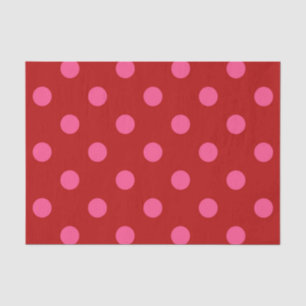 Maroon Red Pink Polka Dots Design  Tissue Paper