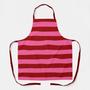 Maroon Red Pink Stripes Design  Apron