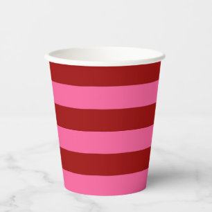 Maroon Red Pink Stripes Design  Paper Cups