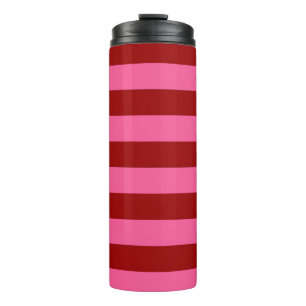 Maroon Red Pink Stripes Design Thermal Tumbler