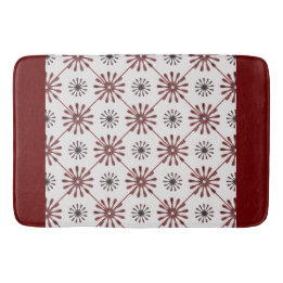 Maroon Red Retro Spiro Geometric Pattern Duvet Cov Bath Mat