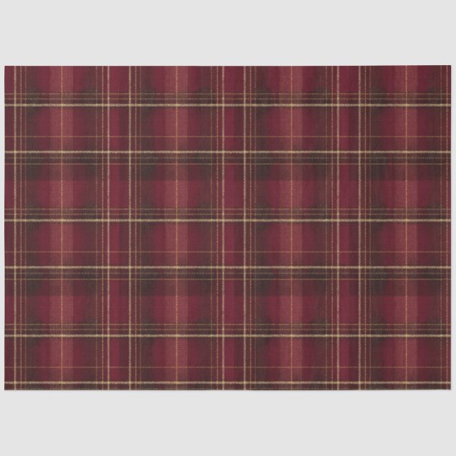 Maroon Red Tartan  Tissue Paper (Front)