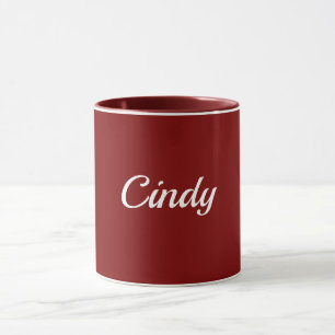 Maroon-red, white text, TEMPLATE, Mug
