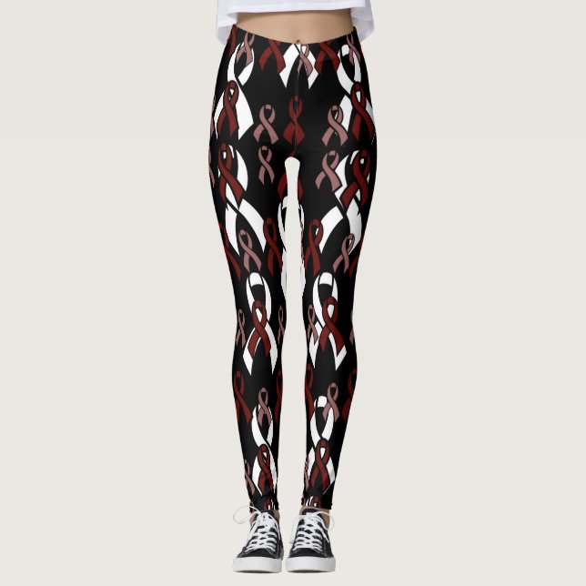 Maroon Ribbons...APS Leggings (Front)