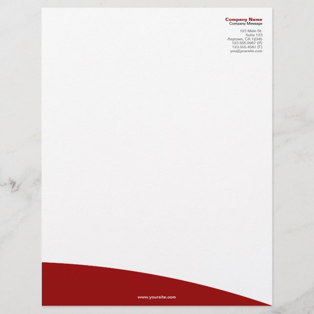 Maroon Rolling Hill Letterhead (Front)