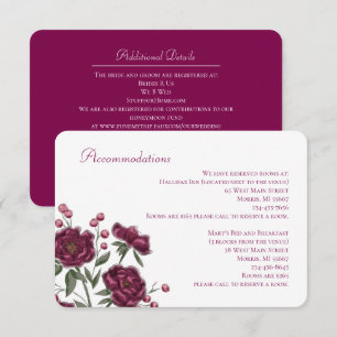 Maroon Rose Wedding Enclosure Card