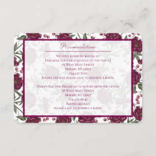 Maroon Rose Wedding Enclosure Card