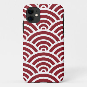 Maroon Scallop Pattern iPhone 11 Case