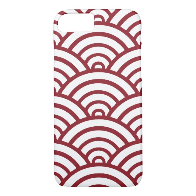 Maroon Scallop Pattern iPhone 7 Case (Back)
