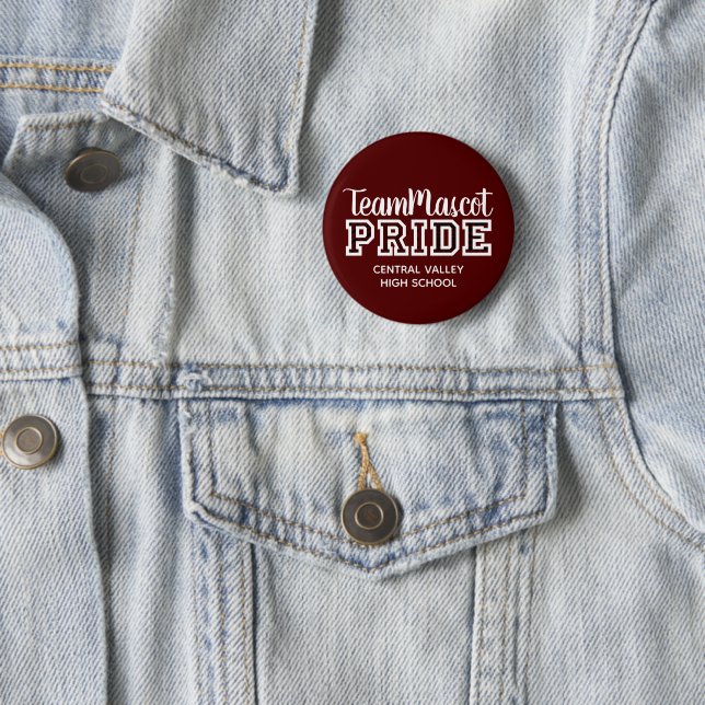 Maroon School Pride Mascot Name Button (In Situ)