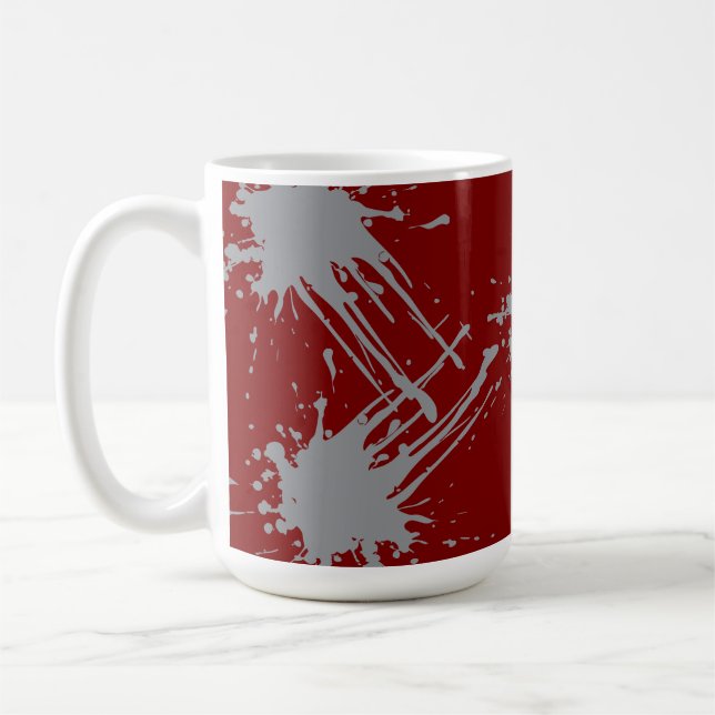 Maroon Silver Classic  Coffee Mug (Left)