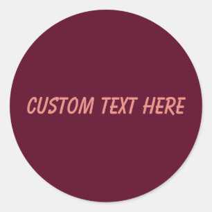 Maroon simple minimalist classic round sticker