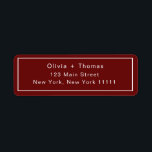 Maroon Simple Modern Return Address Label<br><div class="desc">High quality and customisable!</div>
