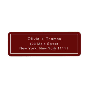 Maroon Simple Modern Return Address Label