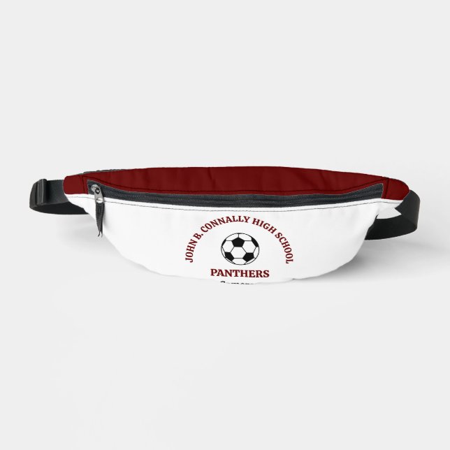 Maroon Soccer Player Personalised Team Bum Bags (Front)