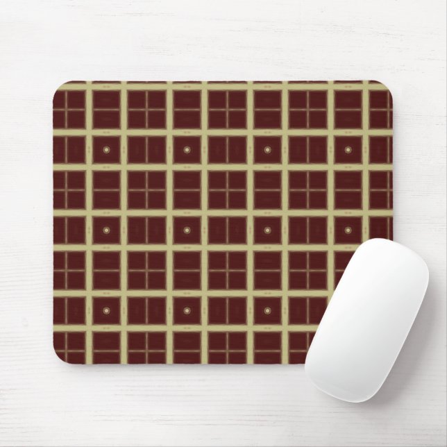 Maroon Square Tiles Mouse Pad (With Mouse)