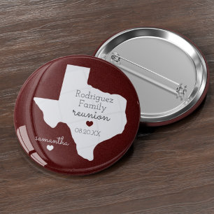 Maroon State of Texas Family Reunion 6 Cm Round Badge