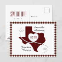 Maroon Texas Curling Ribbon Save the Date