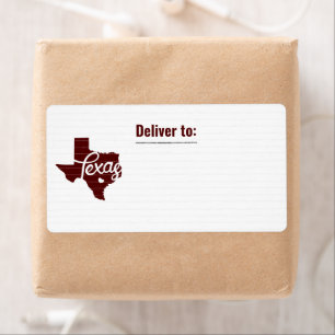 Maroon Texas Heart Label