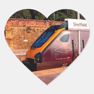 Maroon train heart sticker