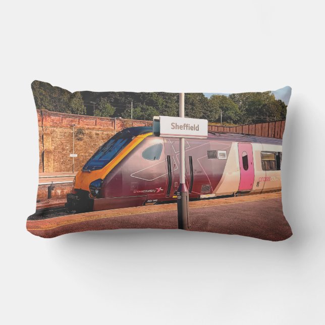 Maroon train lumbar cushion (Front)