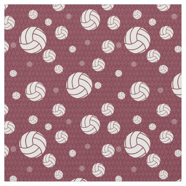 Maroon Volleyball Chevron Patterned Fabric (Close Up)