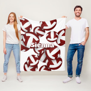 maroon volleyball team colors sports room decor fleece blanket