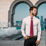 Maroon white - add monogram  tie<br><div class="desc">Classic necktie  with a solid maroon (# 8A1538) backdrop with a white Q letter.It refers to the Qatai flag's colours.Modern and minimalistic design by Alma Wad.Add your monogram to make it uniquely yours.</div>