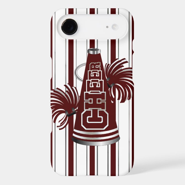 Maroon & White Cheerleader iPhone 4 Case (Back)