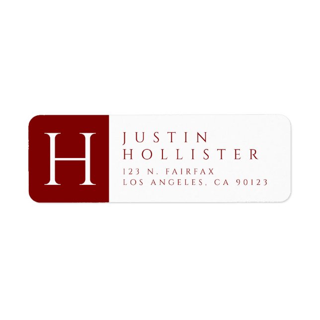 Maroon & White | Classy Return Address (Front)
