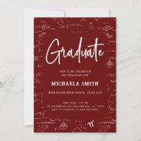 Maroon White Graduate Math Graduation