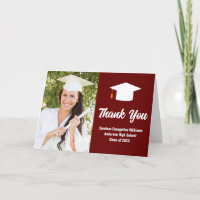Maroon White Graduate Photo Chic Graduation Folded
