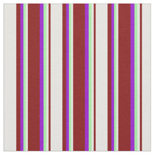 Maroon, White, Green, and Dark Violet Coloured Fabric