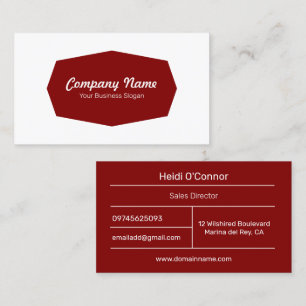 Maroon & White Modern Business Card
