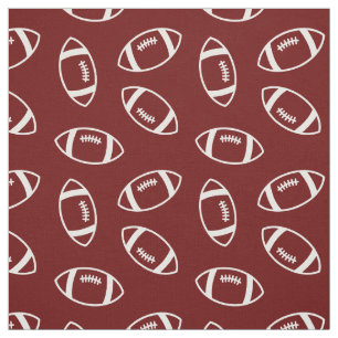 Maroon & White Simple Football Pattern Fabric