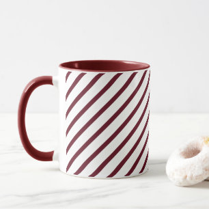 Maroon White Stripe Combo Mug for Stylish Daily Si