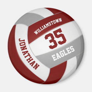 maroon white volleyball team name boys girls magnet