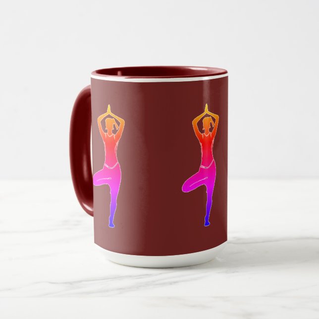 Maroon Yoga Mug (Front Left)