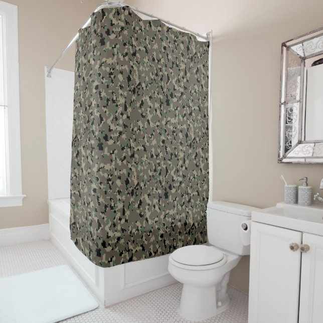 MARPAT Woodland Shower Curtain (In Situ)